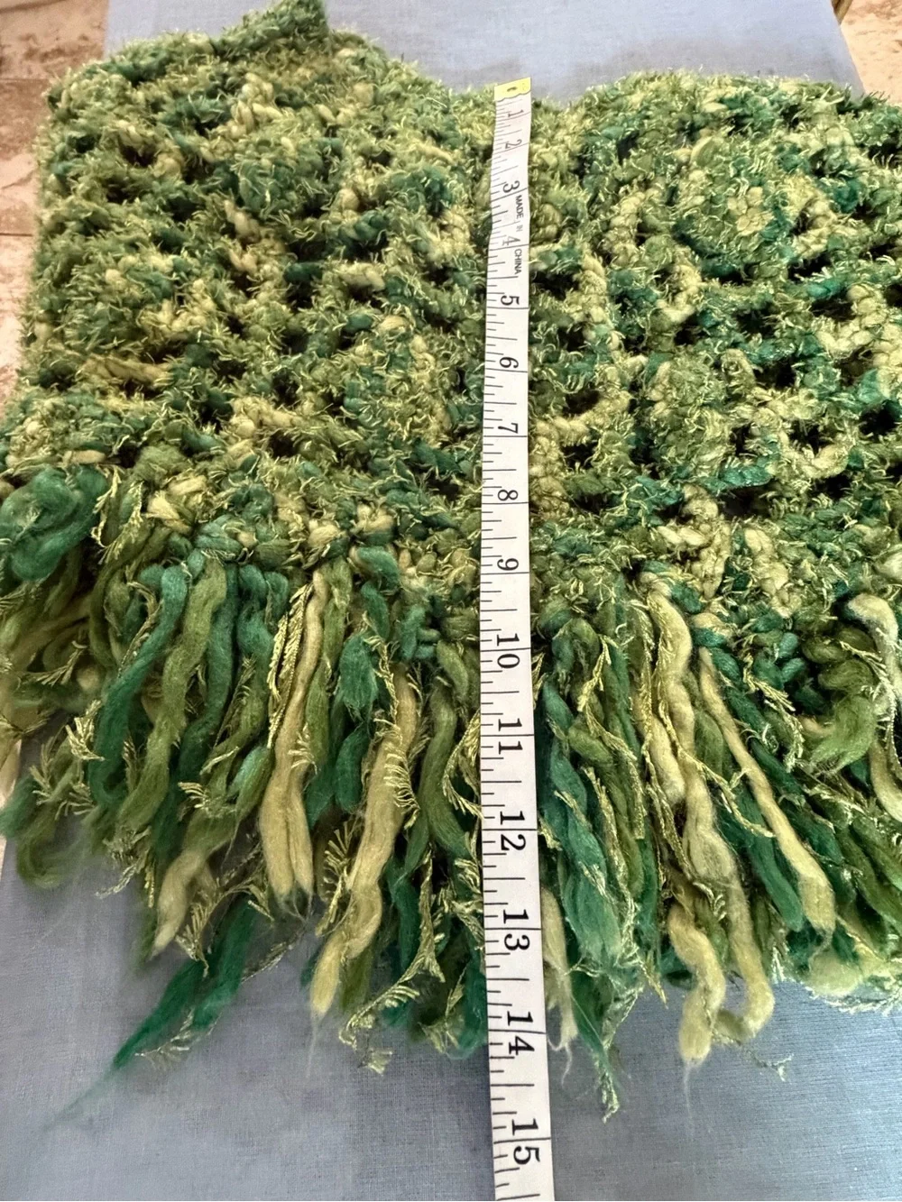 Handmade green fuzzy